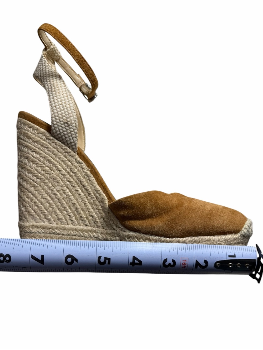 Jessica Simpson Espadrilles Caramel Suede Zestah wedges size 9 M - Picture 12 of 12
